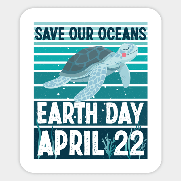 Cute Earth Day 2024 Restore Earth Sea Turtle Save the Planet Sticker by ANAREL